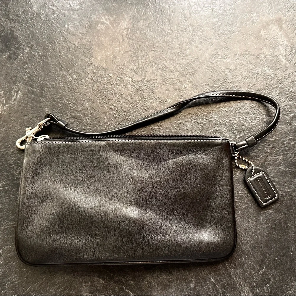 Coach Black Leather Wristlet - Picture 2 of 7
